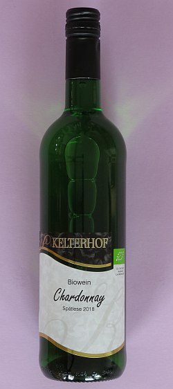 2018 Chardonnay Biowein Spätlese trocken vom Weingut Kelterhof