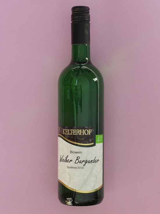 2018 Bio Weisser Burgunder Spätlese trocken vom Weingut Kelterhof