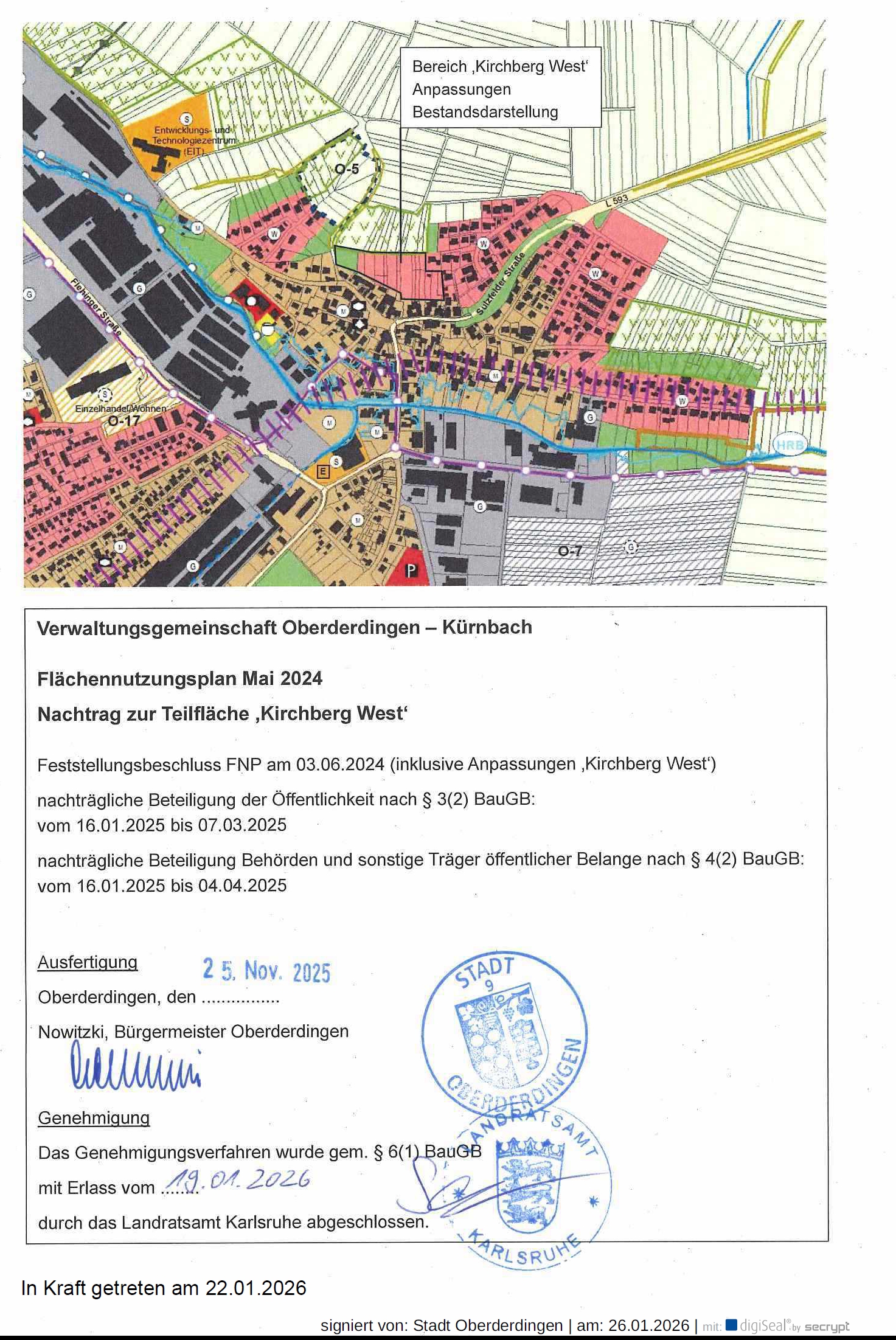 Flurneuordnung, K&uuml;rnbach, 2026, Nachtrag, Plan, Kirchberg-West, 