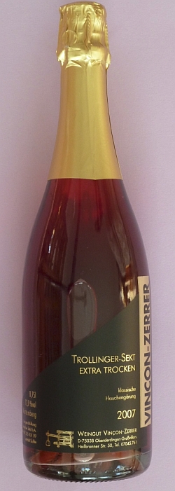 2007 Trollinger-Sekt vom Weingut Vinçon-Zerrer