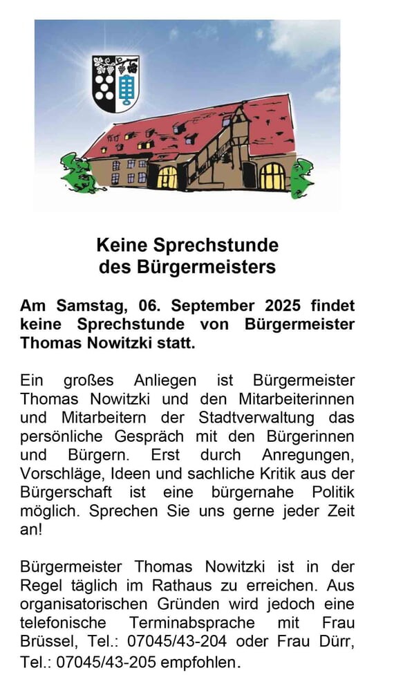 Sprechstunde, Bürgermeister, September, 2025