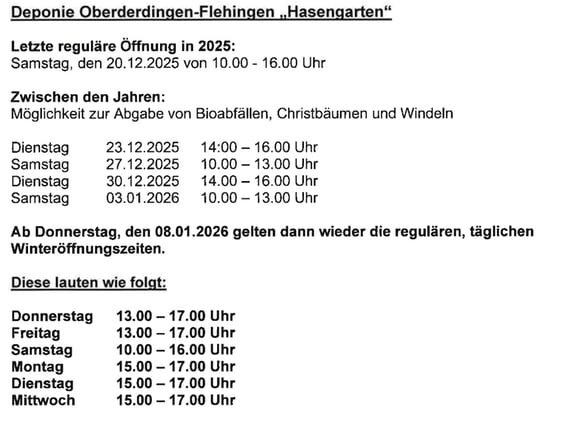 &Ouml;ffnungszeiten, Weihnachten, Neujahr, Hasengarten, Bio, 2025, 